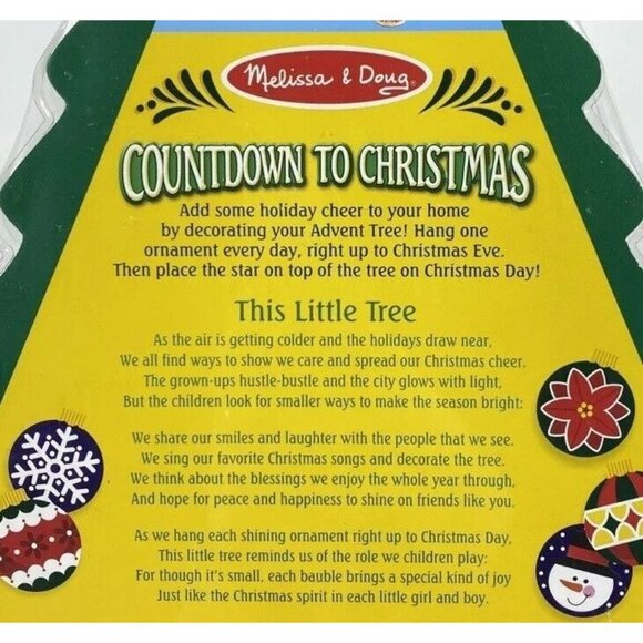 Melissa & Doug Countdown To Christmas Wooden Advent Calendar Magnetic Tree - Picture 10 of 13